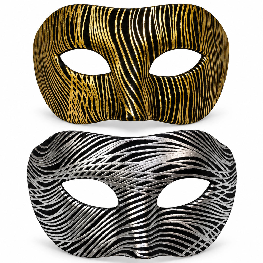 Plain Metallic Wave Masquerade Mask
