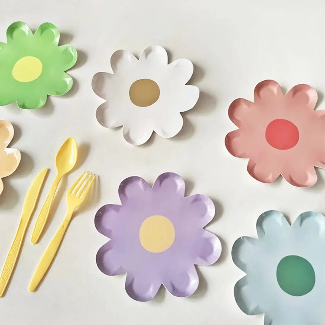 Flower Plates 7" Pack of 10