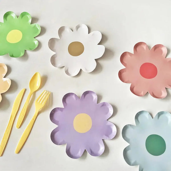 Flower Plates 7" Pack of 10