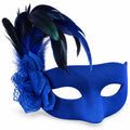 Microdot Flower & Feather Masquerade Mask
