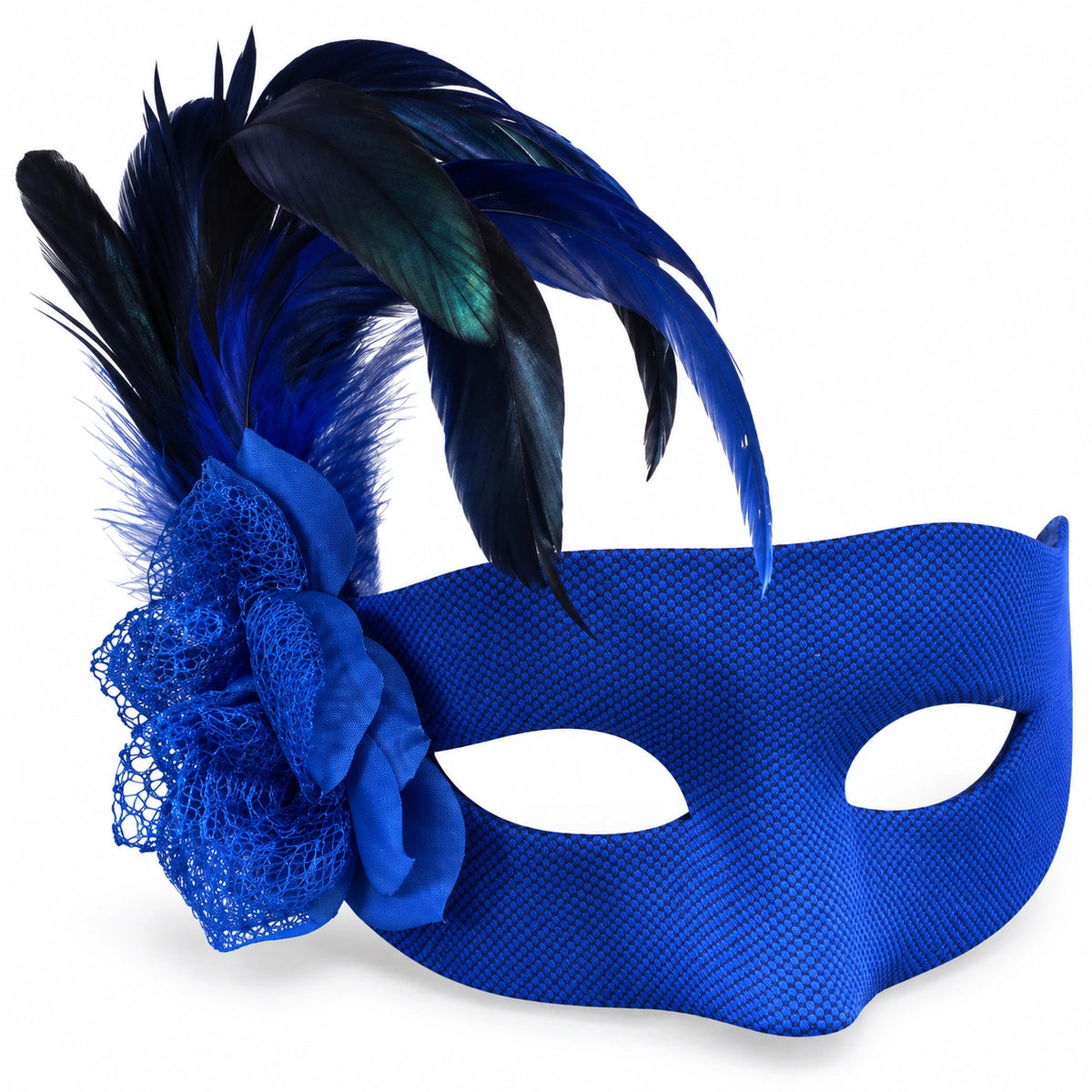 Microdot Flower & Feather Masquerade Mask
