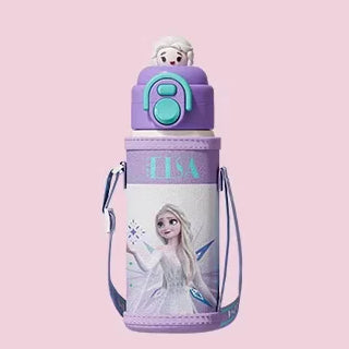Character Water Bottle with Sleeve and Strap - 600 ml