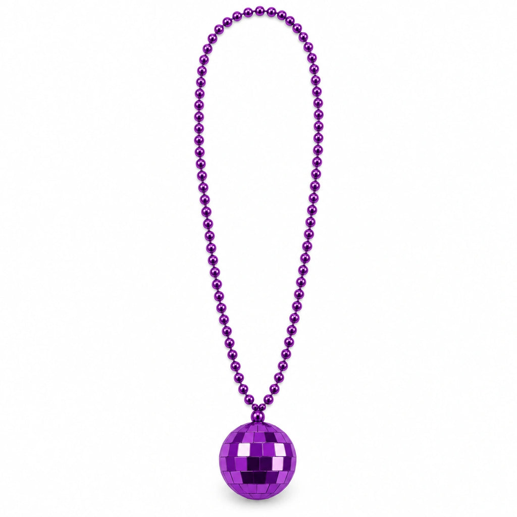 Colorful Disco Ball Pendant Bead Necklace