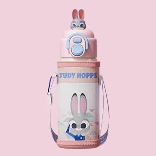 Character Water Bottle with Sleeve and Strap - 600 ml