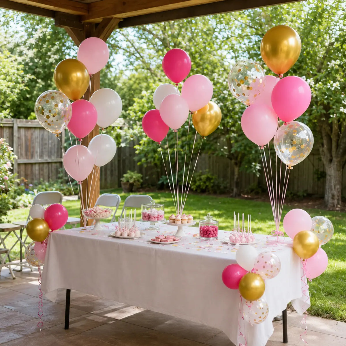 Pink, White & Gold Balloon Decoration Set