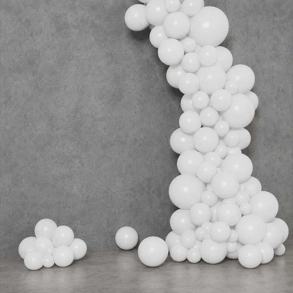 White Balloon Decoration Set