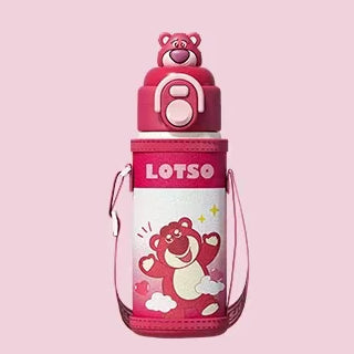 Character Water Bottle with Sleeve and Strap - 600 ml