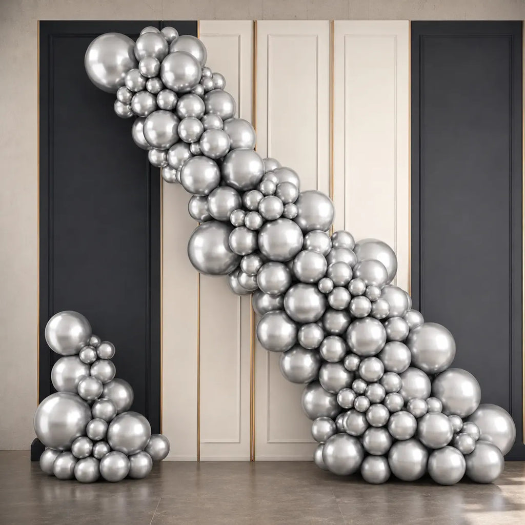 Silver Balloon Decoration Set