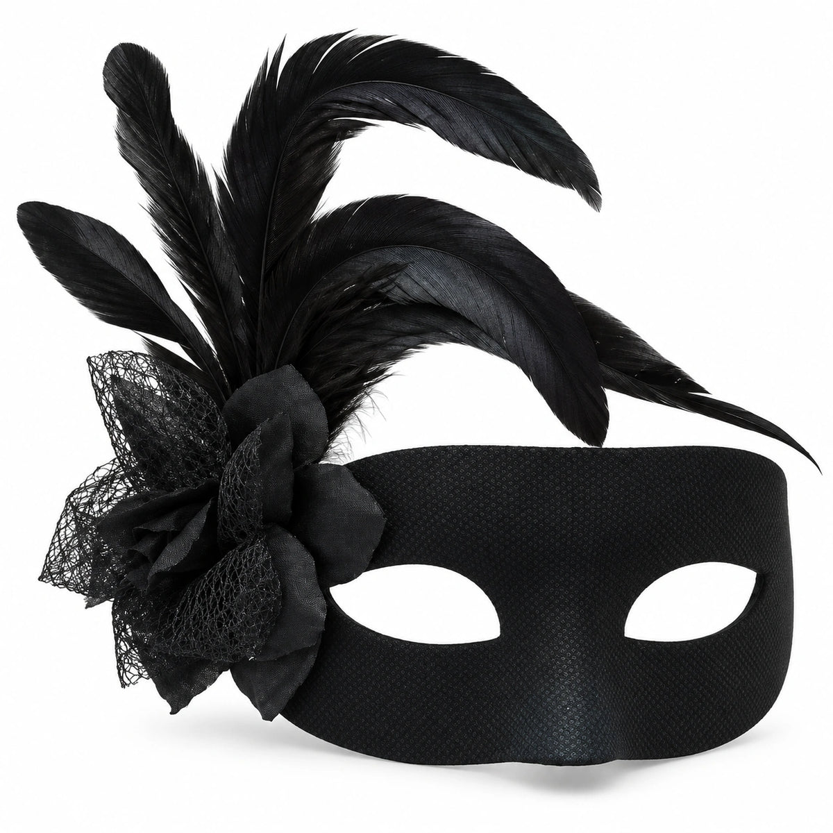 Microdot Flower & Feather Masquerade Mask