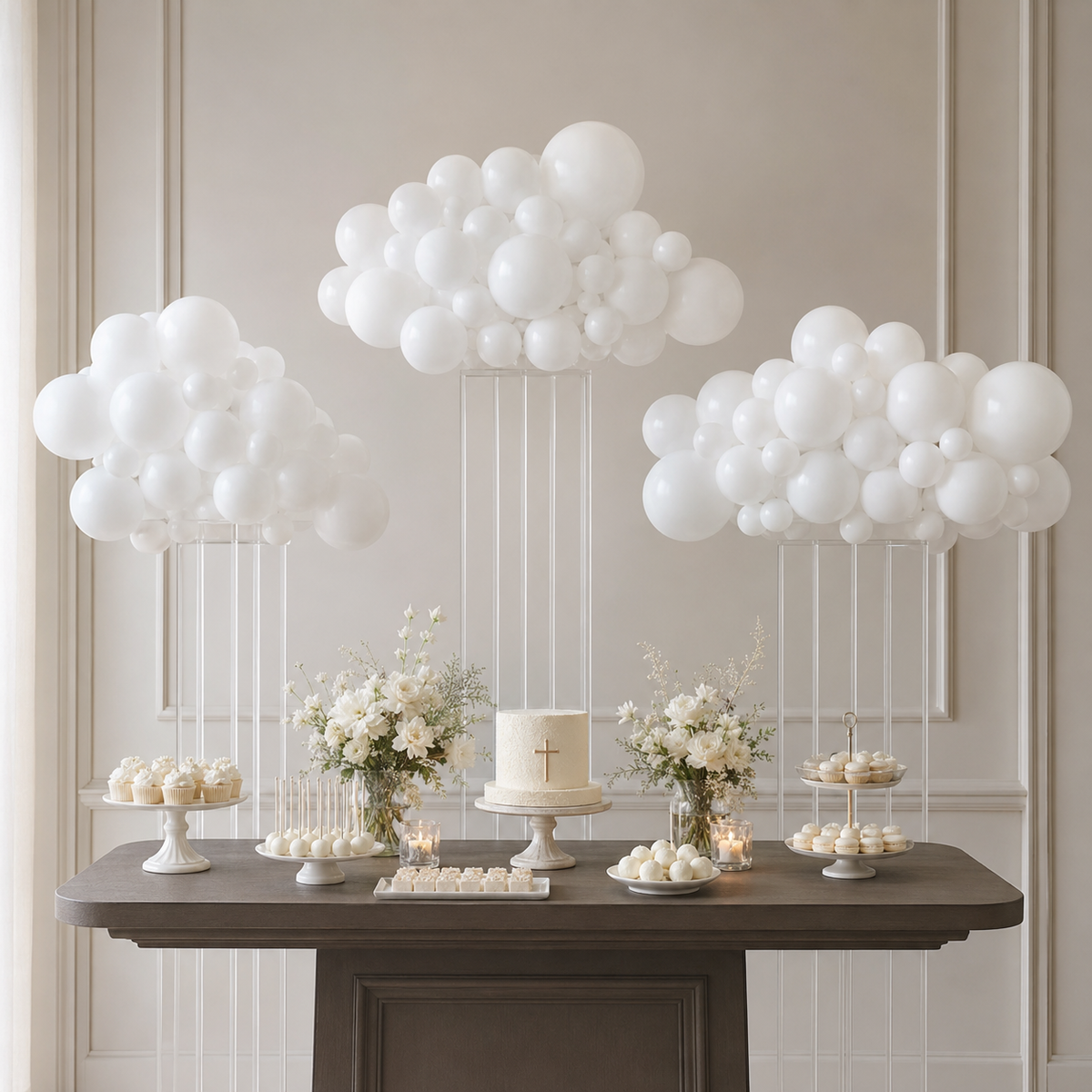 White Balloon Decoration Set