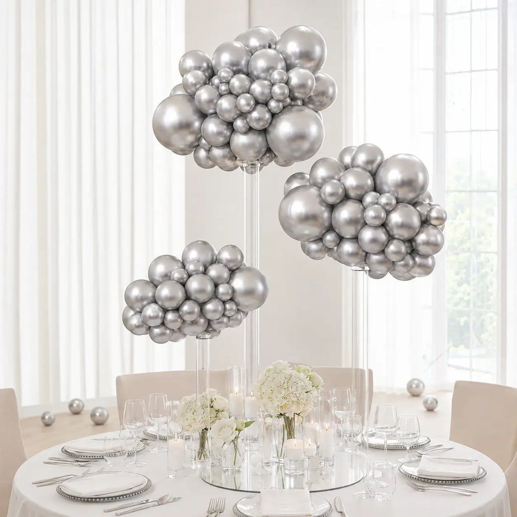 Silver Balloon Decoration Set