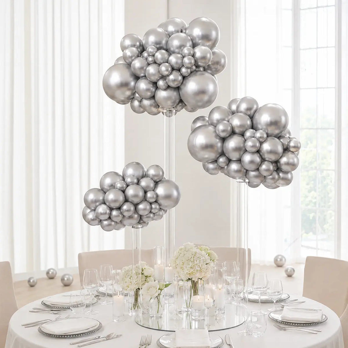 Silver Balloon Decoration Set