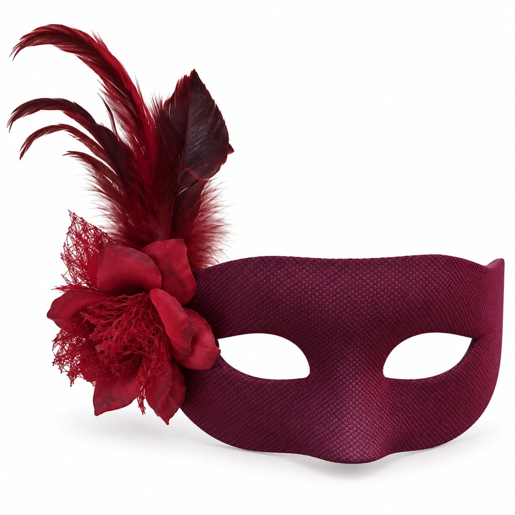 Microdot Flower & Feather Masquerade Mask
