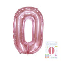 32" Rose Pink Foil Number Balloons – Numbers 0 to 9