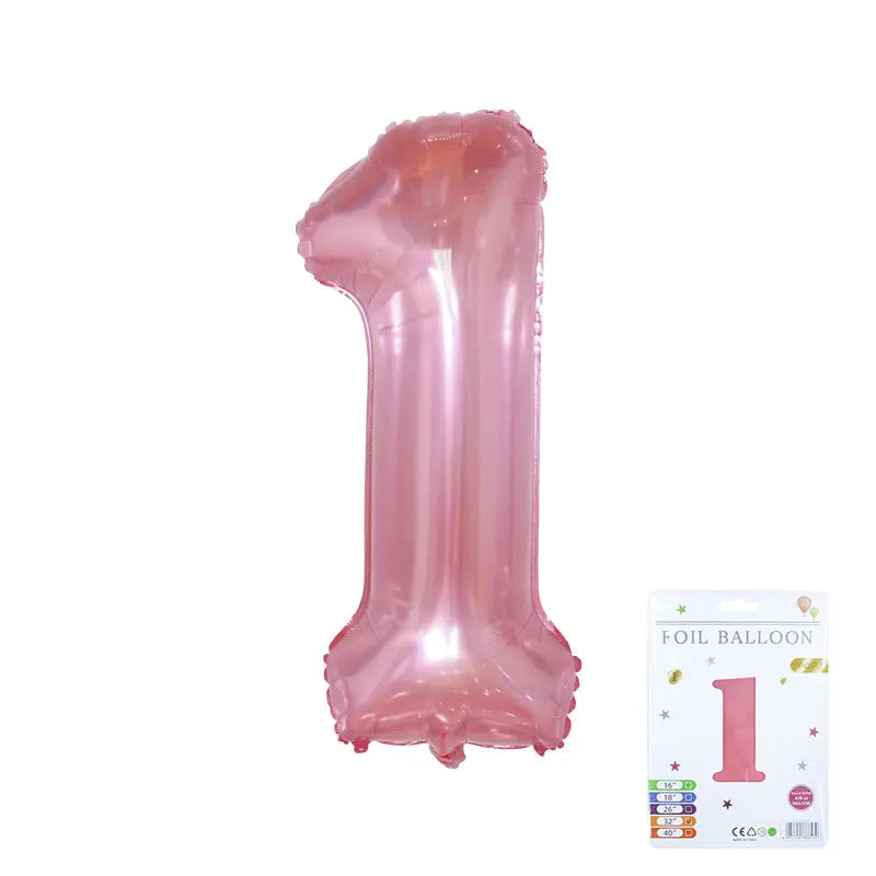 32" Rose Pink Foil Number Balloons – Numbers 0 to 9