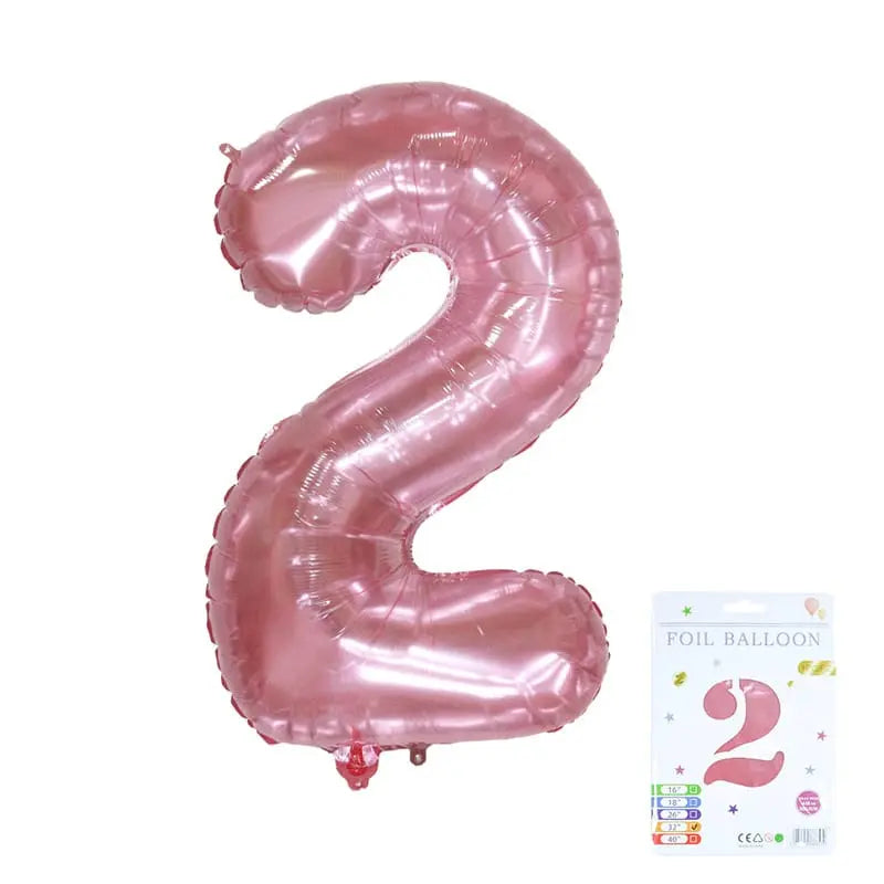 32" Rose Pink Foil Number Balloons – Numbers 0 to 9