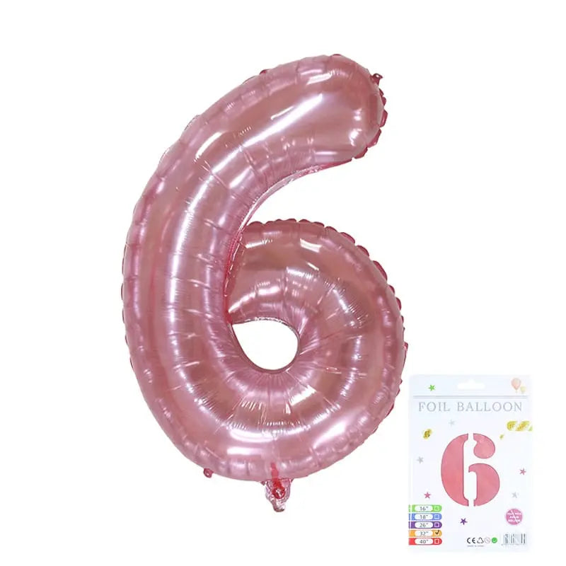32" Rose Pink Foil Number Balloons – Numbers 0 to 9