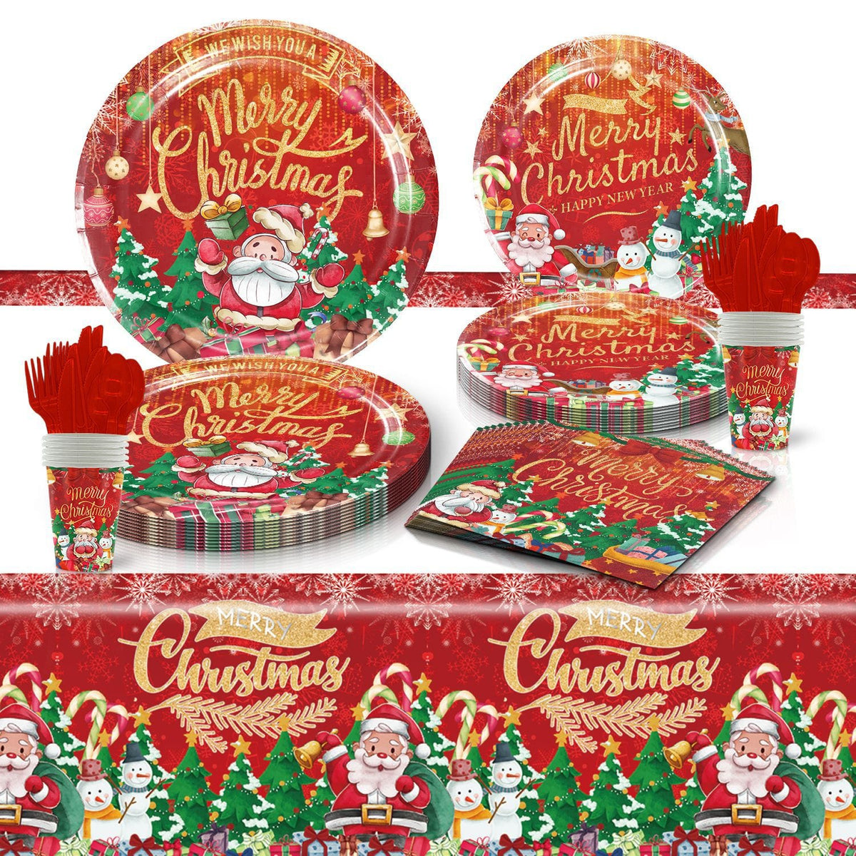 Merry Christmas Party Tableware Set