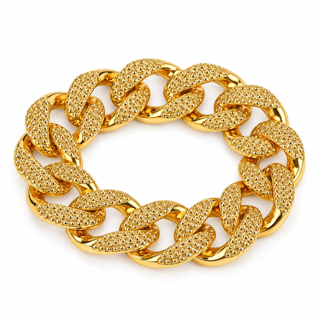 Gold Textured Chain Bracelet