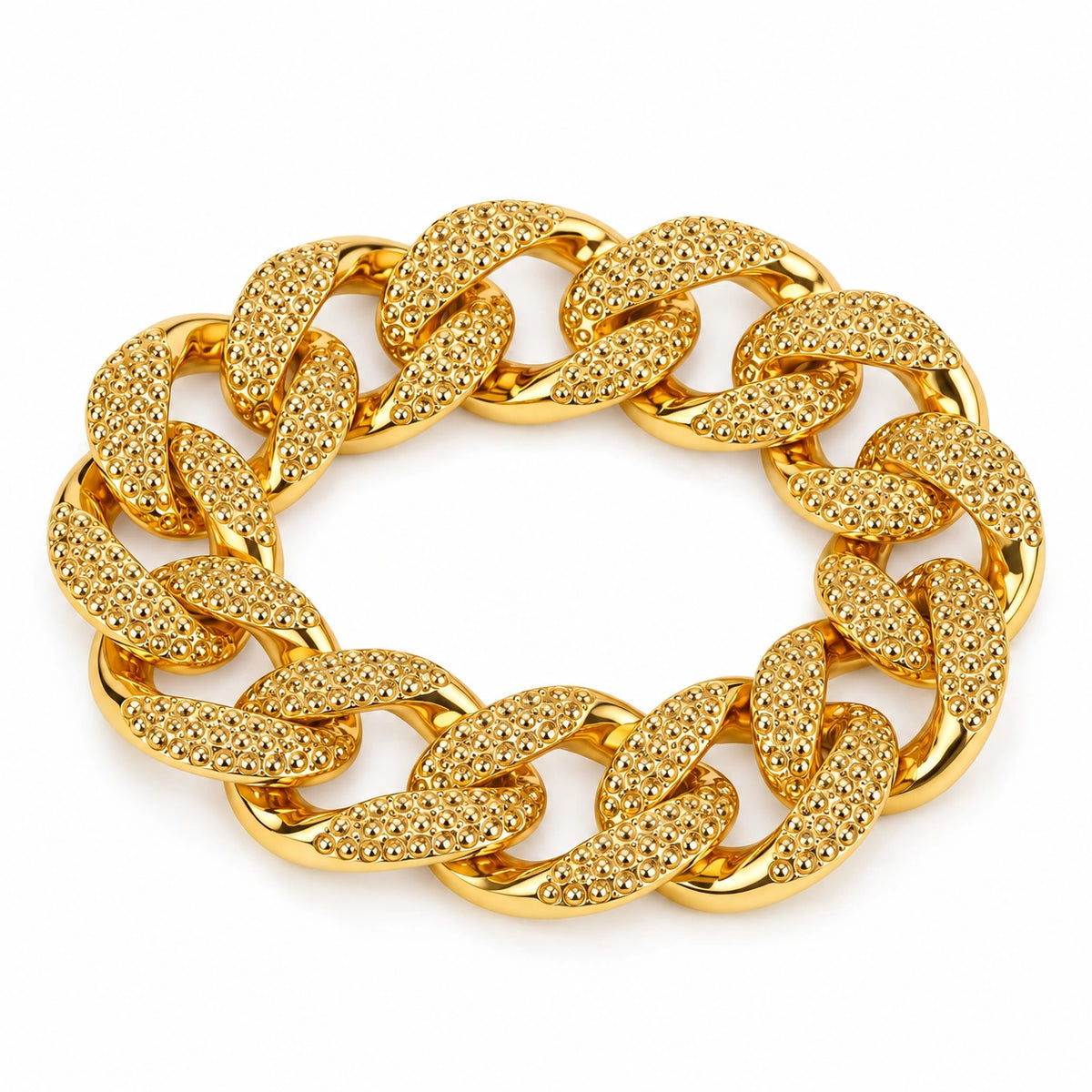 Gold Textured Chain Bracelet