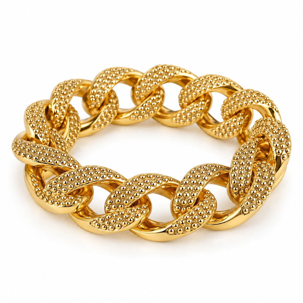 Gold Textured Chain Bracelet