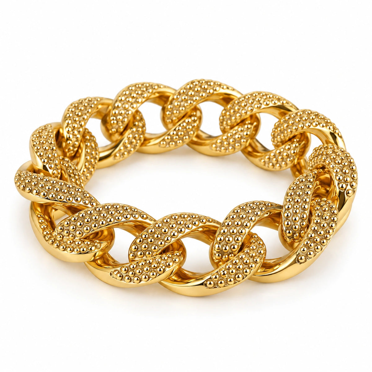 Gold Textured Chain Bracelet