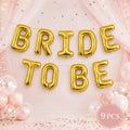 Gold Bride To Be Foil Balloon Set - 9 Pieces
