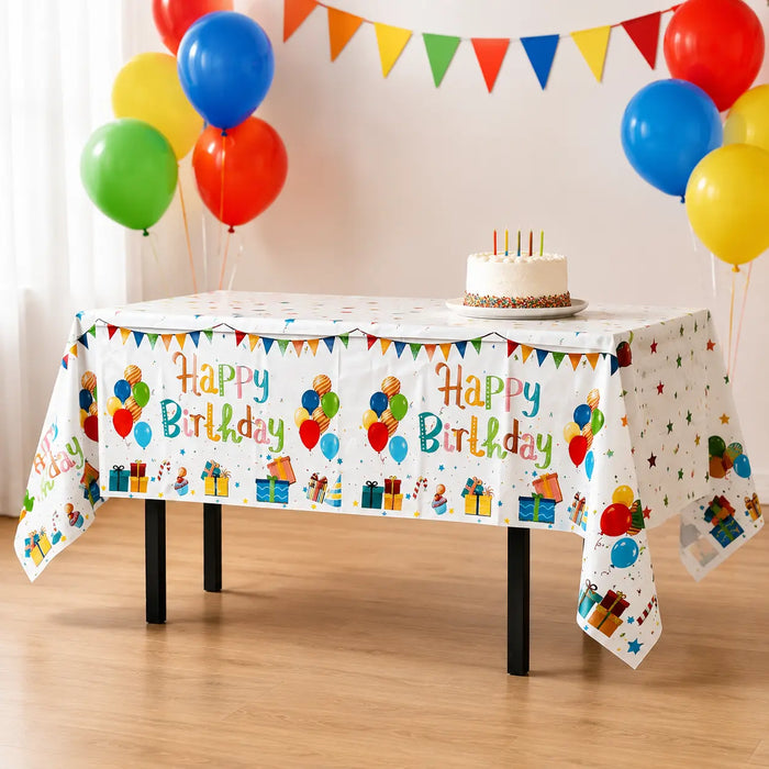 Happy Birthday Table Cover-137×274cm