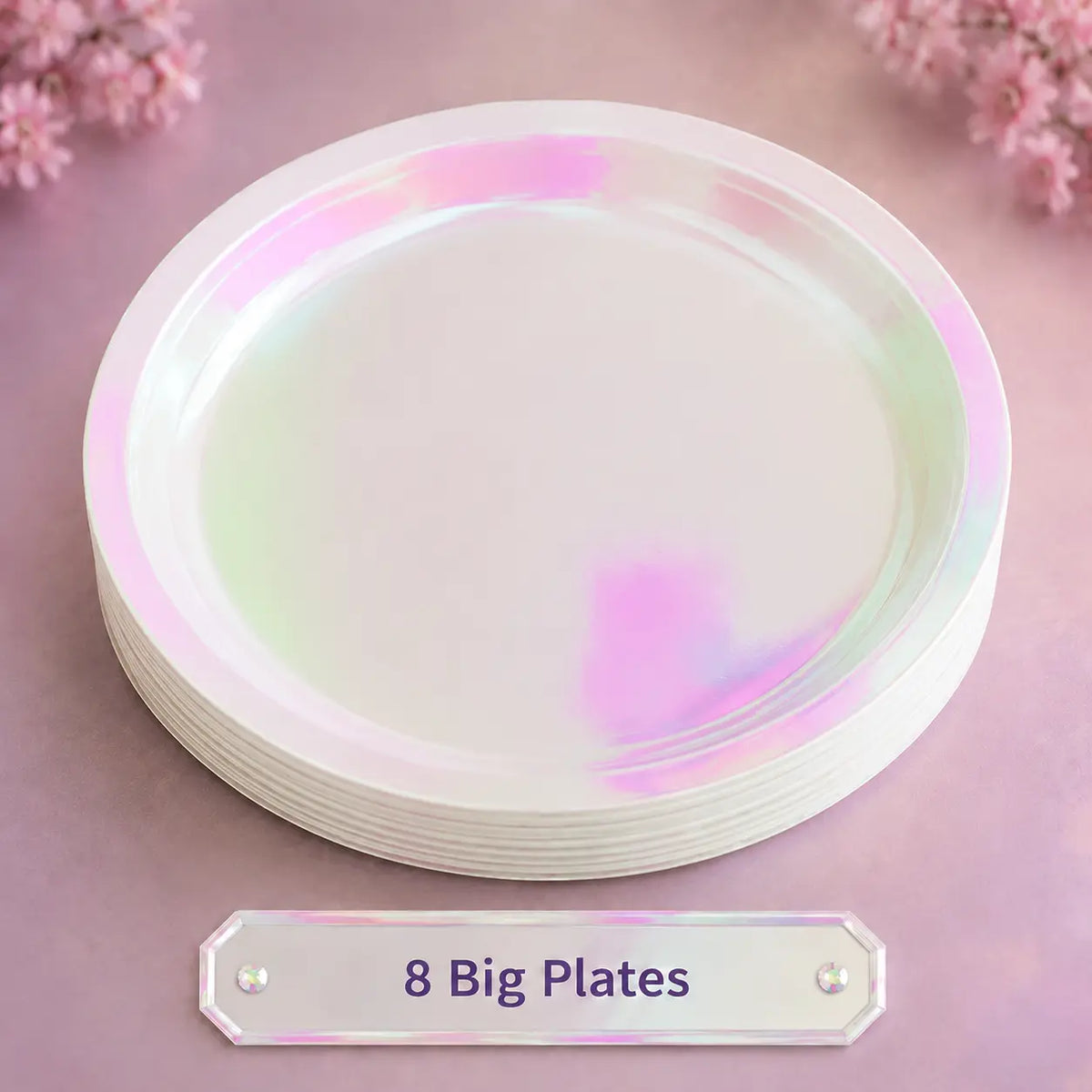 Iridescent Pearl Round Party Tableware Set