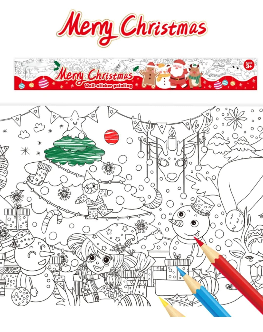 Keybaby Christmas Wall Sticker Painting Set