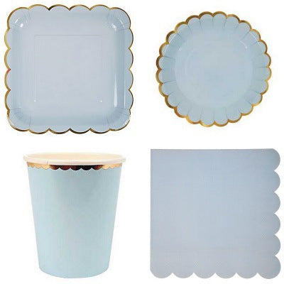 Light Blue Scalloped Party Set