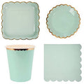 Mint Green Scalloped Party Set