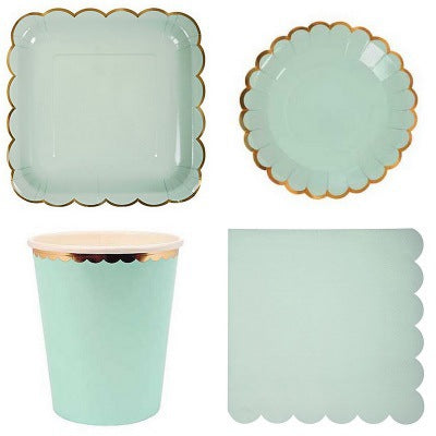 Mint Green Scalloped Party Set