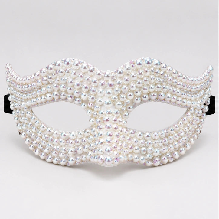 Handmade Pearl Masquerade Mask - Decorative Shapes