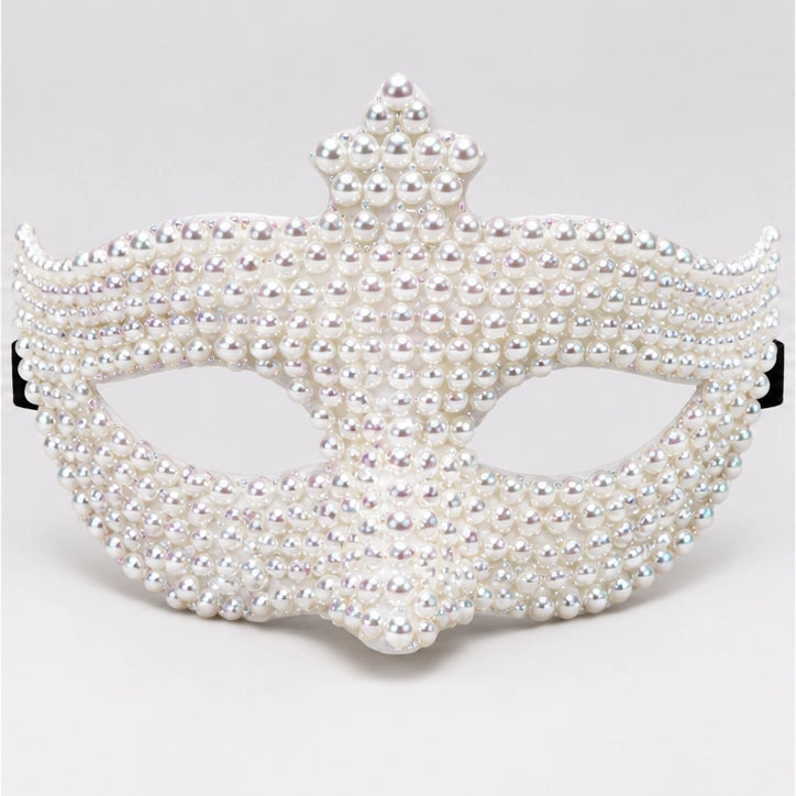 Handmade Pearl Masquerade Mask - Decorative Shapes