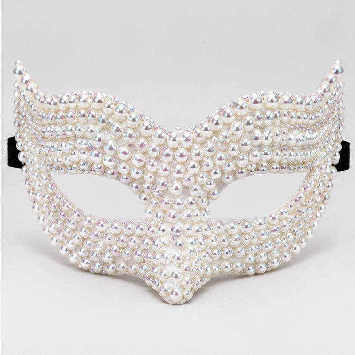 Handmade Pearl Masquerade Mask - Decorative Shapes