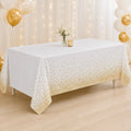 White and Gold Confetti Table Cover-137×183 cm