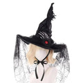 Halloween Witch Hat with Black Veil