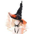 Halloween Witch Hat with Orange Veil