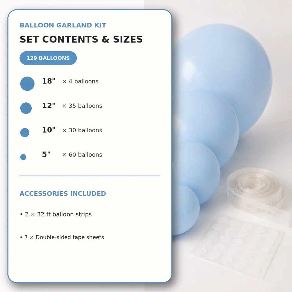 Baby Blue Balloon Decoration Set