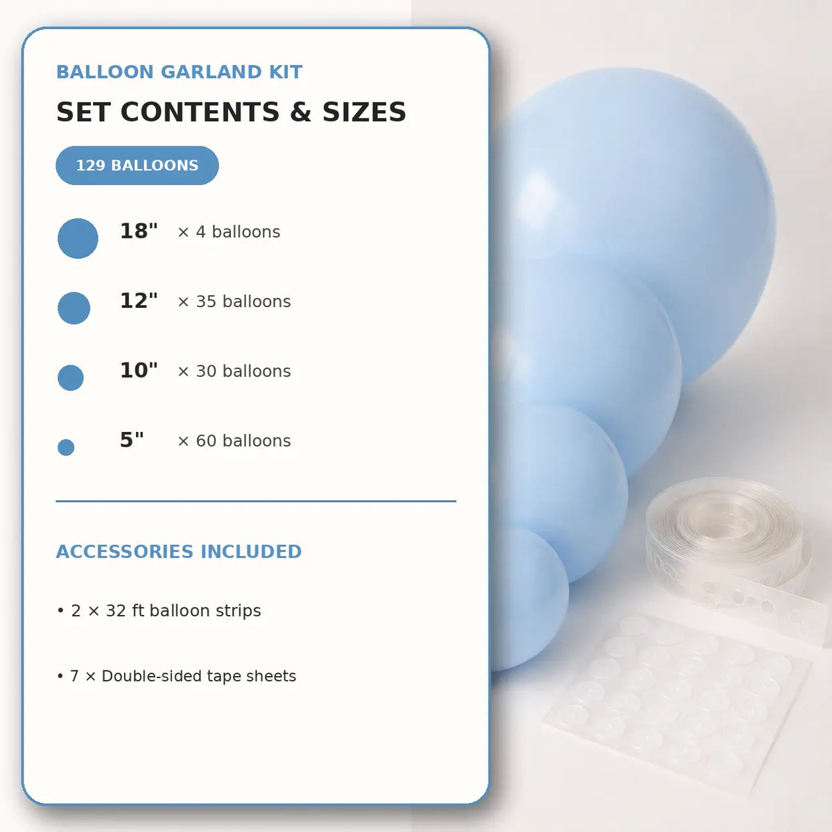 Baby Blue Balloon Decoration Set