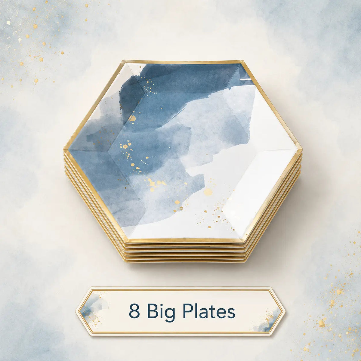 Blue & Gold Geometric Party Set