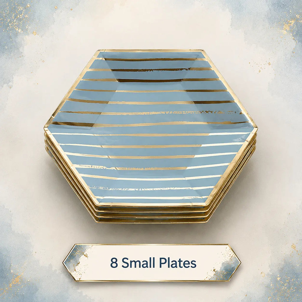 Blue & Gold Geometric Party Set