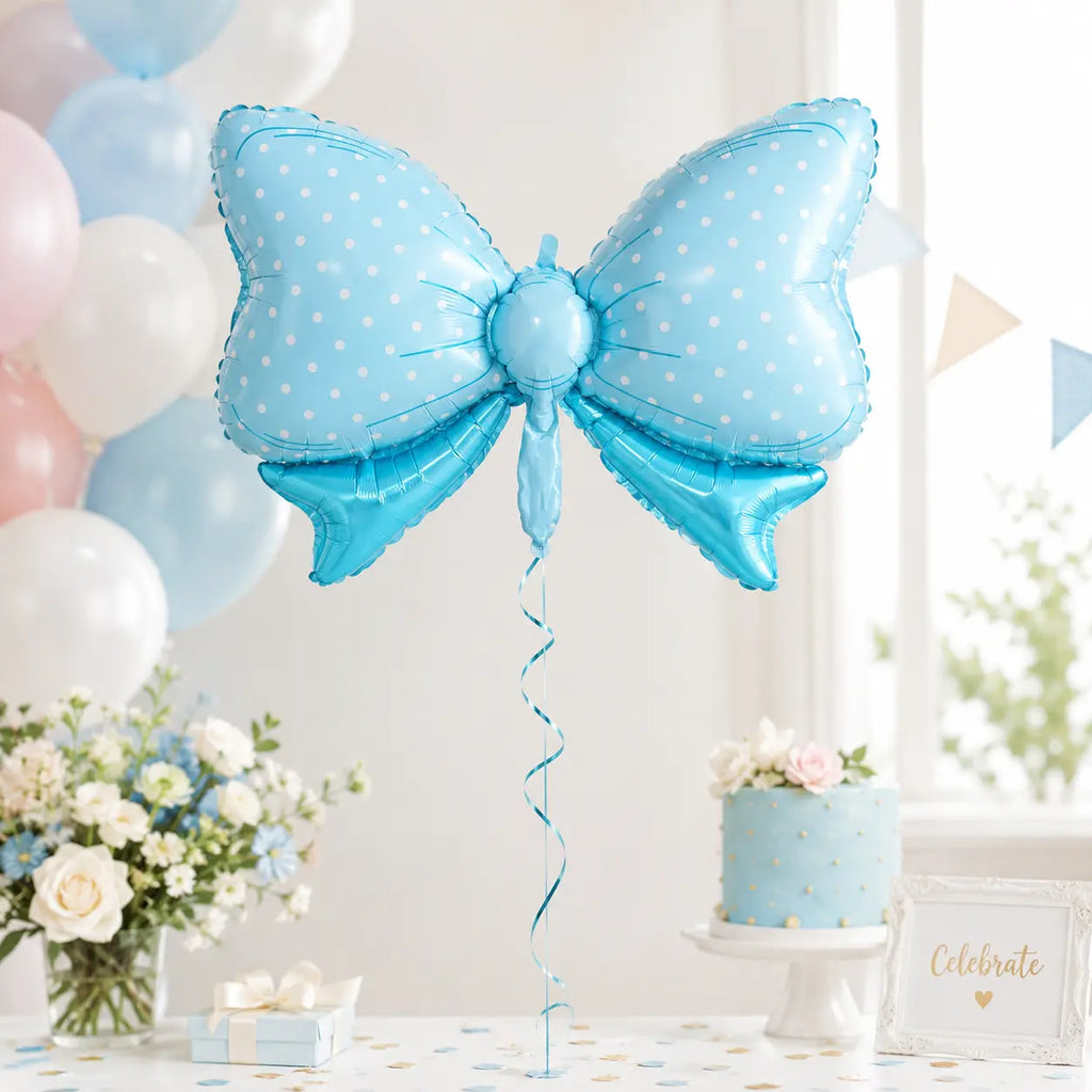 Blue Bow Foil Balloon