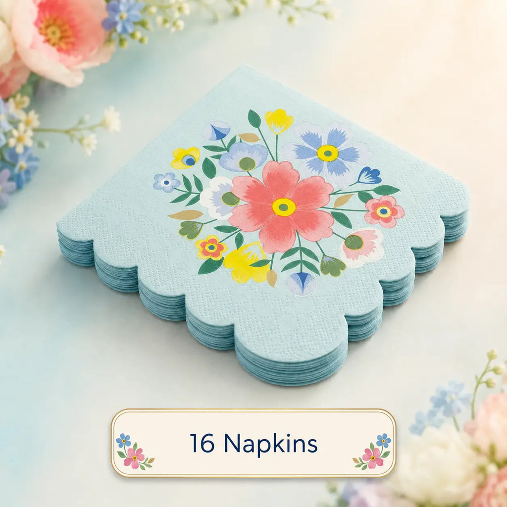 Blue Floral Party Set