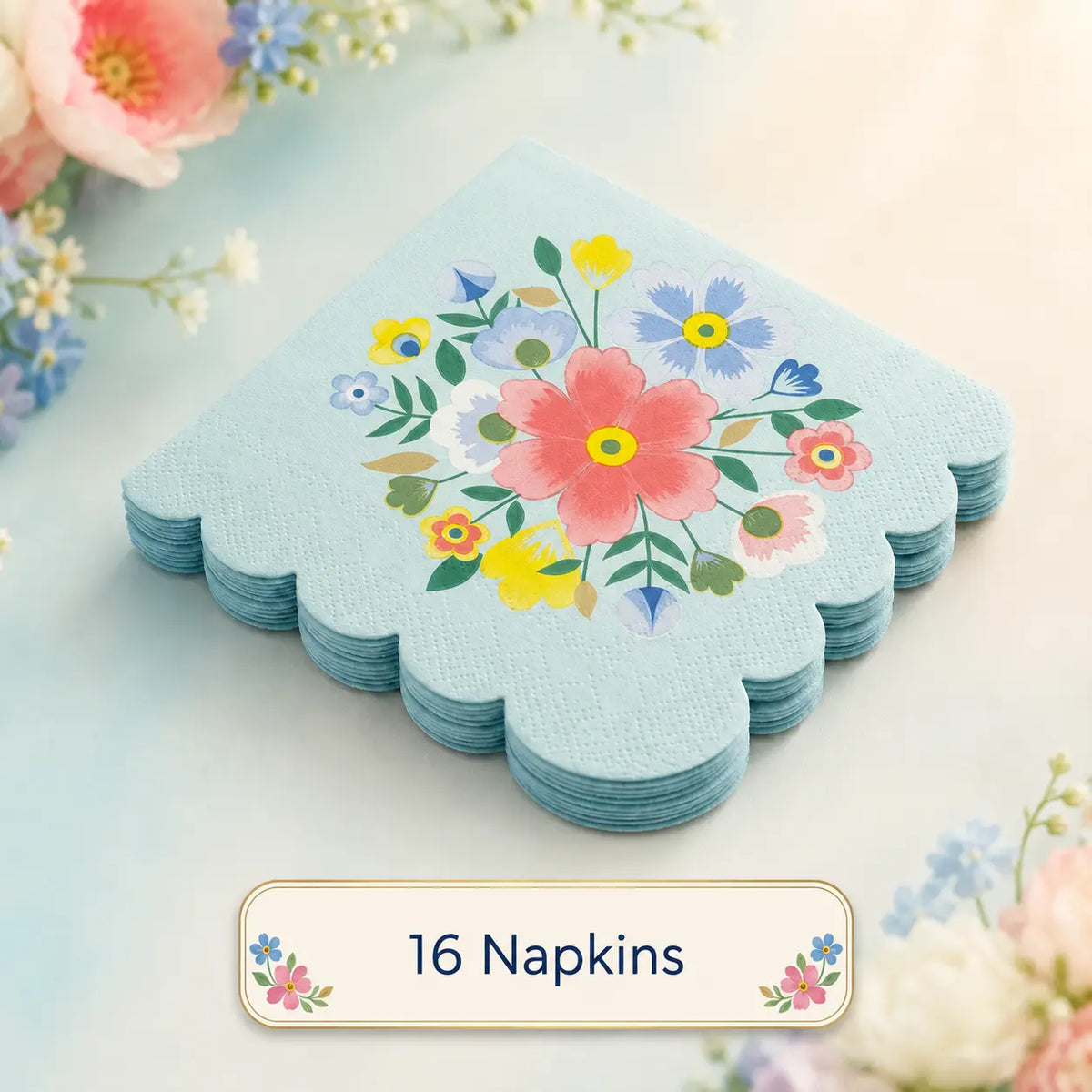 Blue Floral Party Set