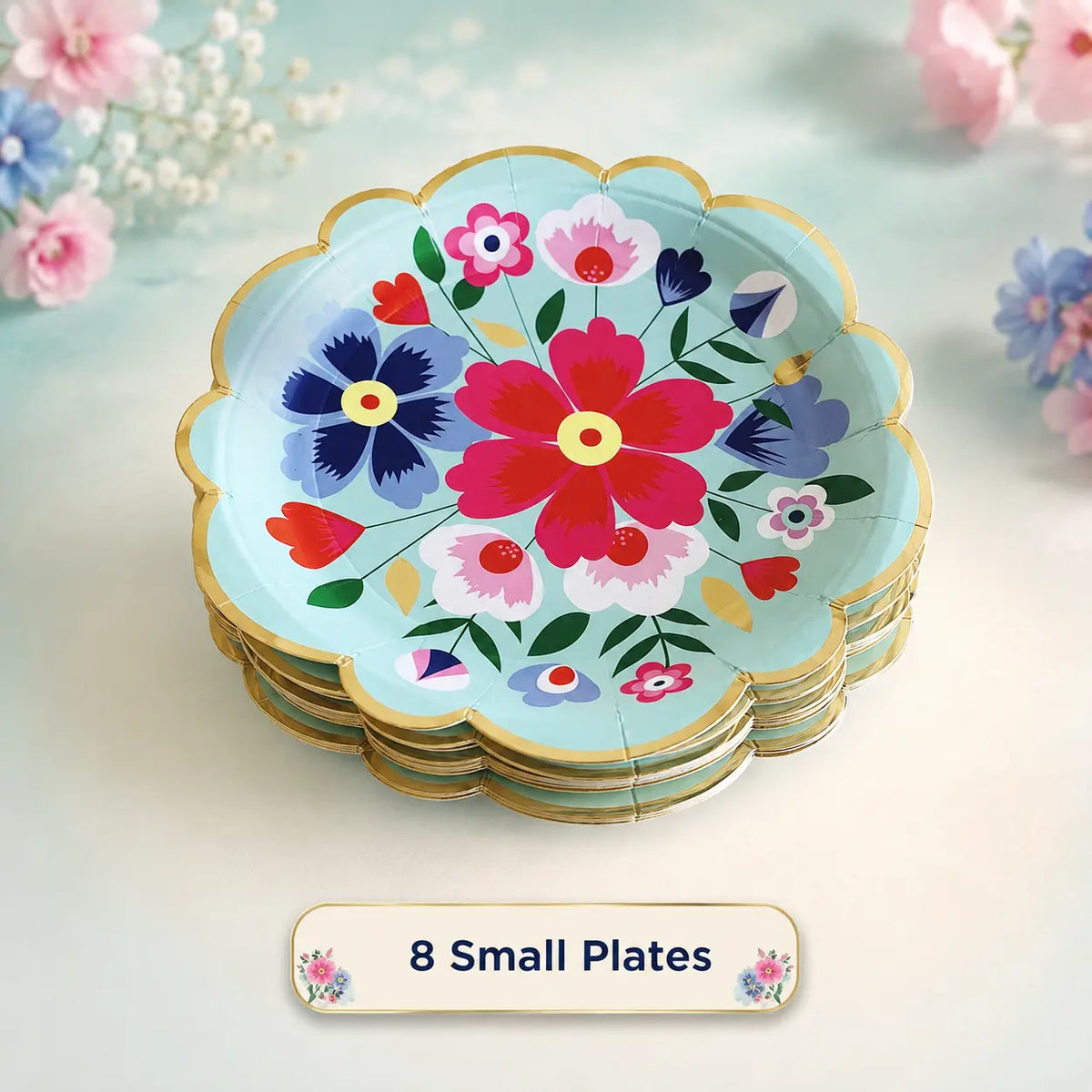 Blue Floral Party Set