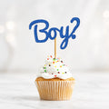 10 Boy or Girl Glitter Cupcake Topper