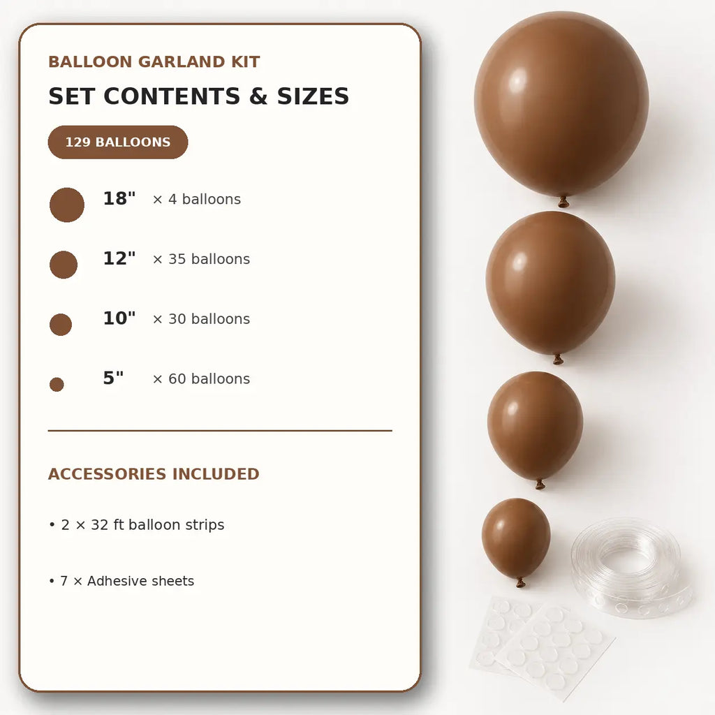 Brown Balloon Decoration Set