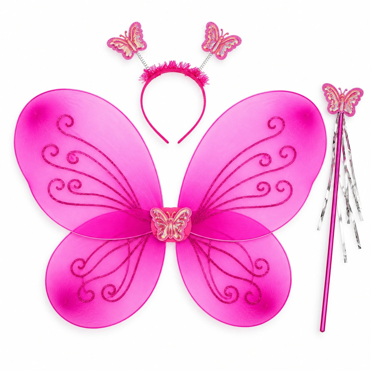 Butterfly Fairy Wings, Headband & Wand Set